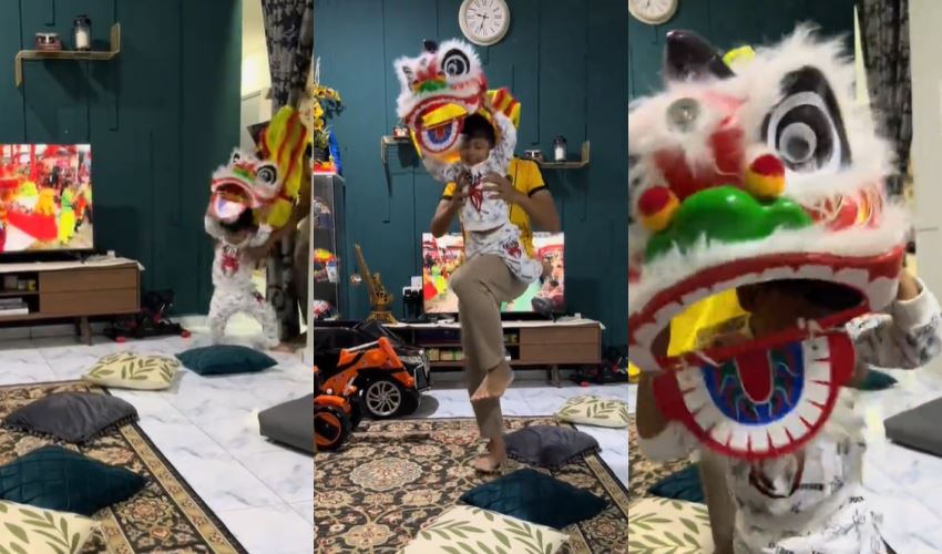 malaysian father-son duo went viral over lion dance performance