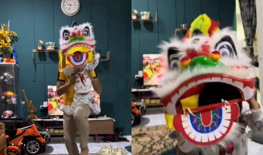 malaysian father-son duo went viral over lion dance performance