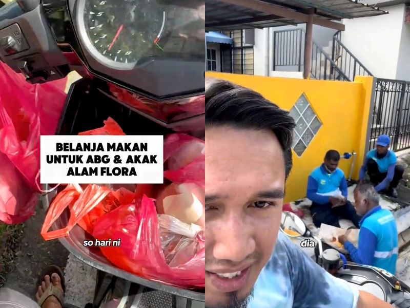 m’sian man distributes free food to alam flora workers, earning praise from netizens