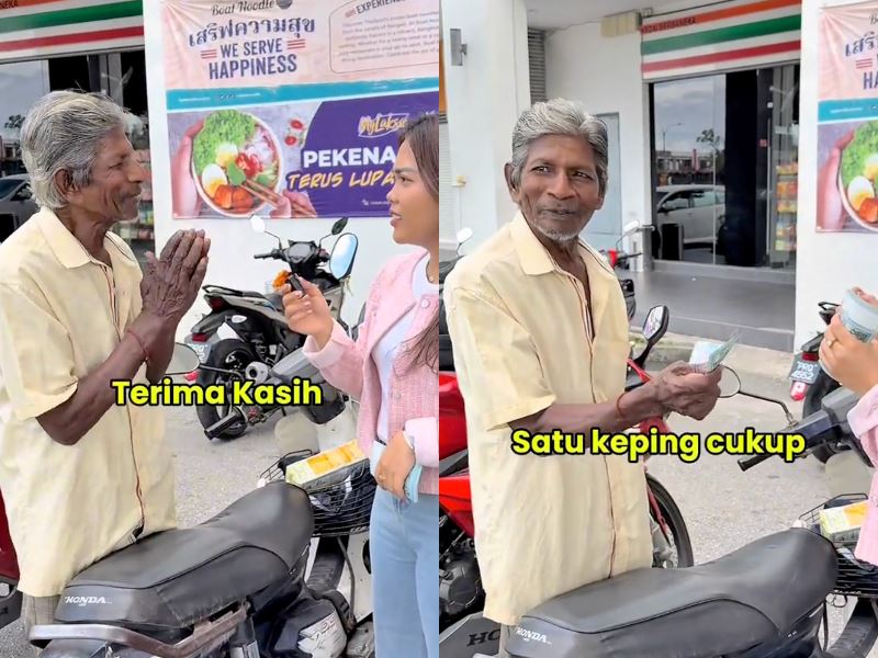 80-year-old indian uncle declines donation from influencer, grateful for rm600 financial aid
