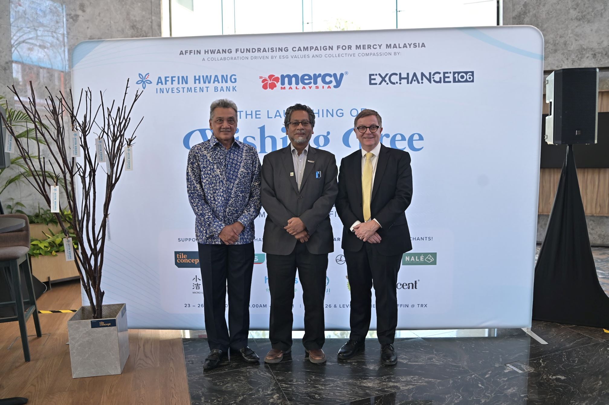wishes take root at exchange 106: inaugural wishing tree @ exchange 106 debuts with affin hwang and mercy malaysia