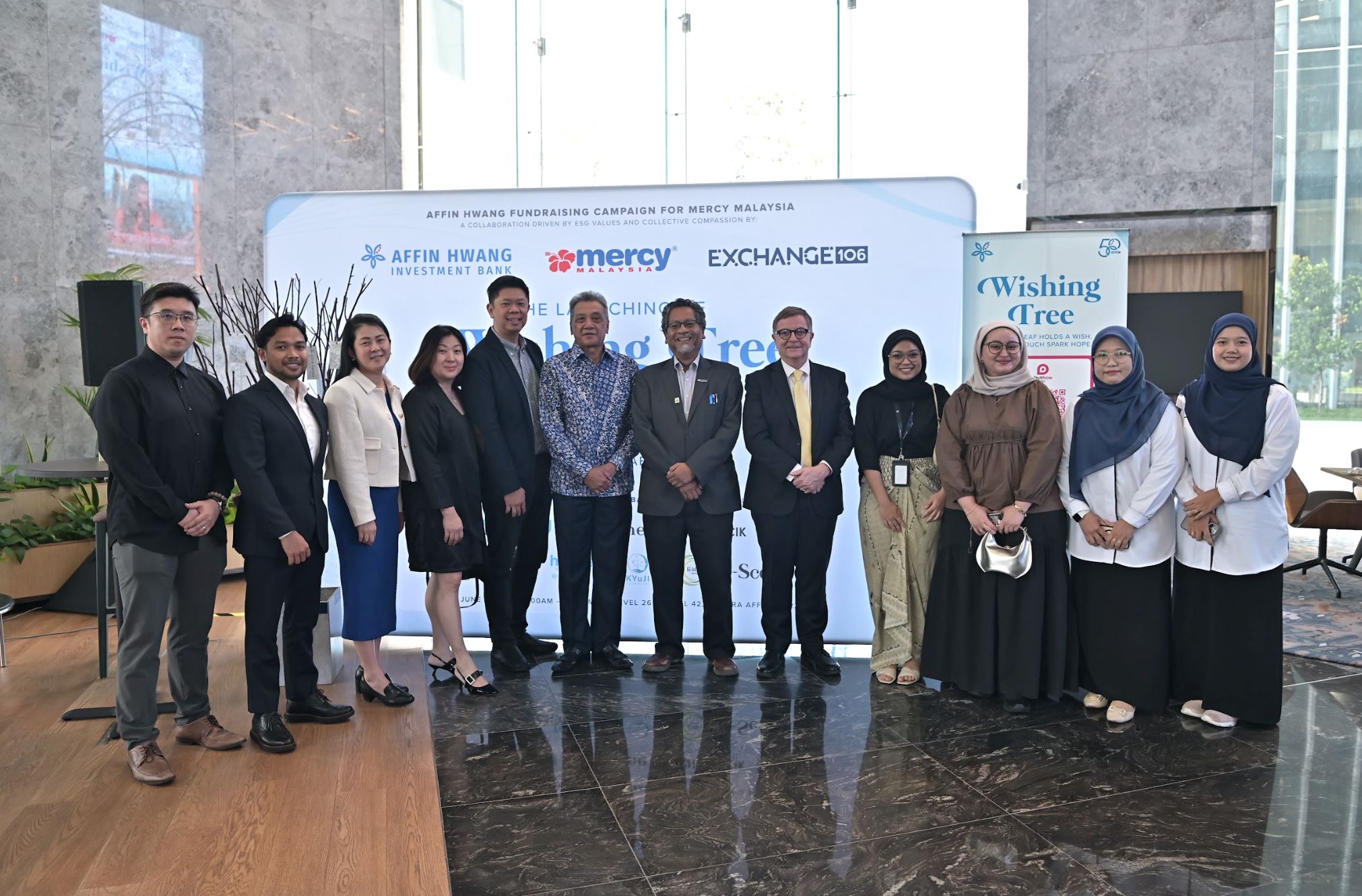 wishes take root at exchange 106: inaugural wishing tree @ exchange 106 debuts with affin hwang and mercy malaysia