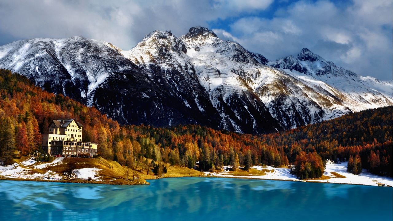 The landscape of St Moritz