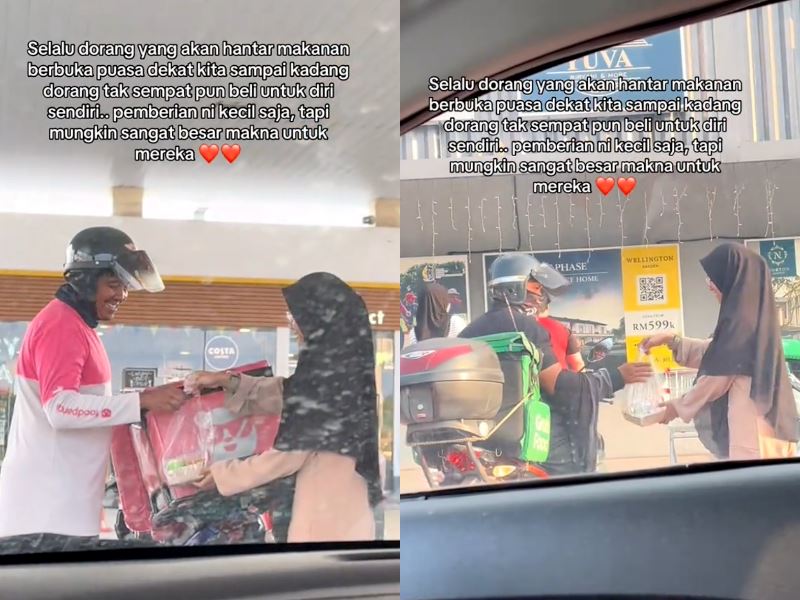 “thank you, riders!” woman spreads kindness by surprising delivery riders with iftar meals