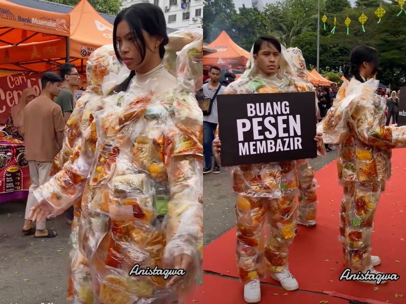 young malaysians hold fashion show at ramadan bazaar to raise awareness on food waste