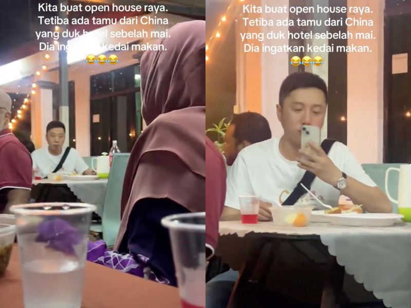 man from china mistakes open house for restaurant, malaysians invite him to stay and eat!