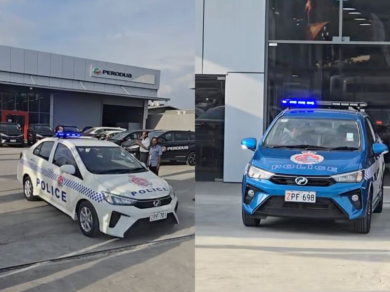 malaysian-made perodua bezza spotted serving as police cars in papua new guinea