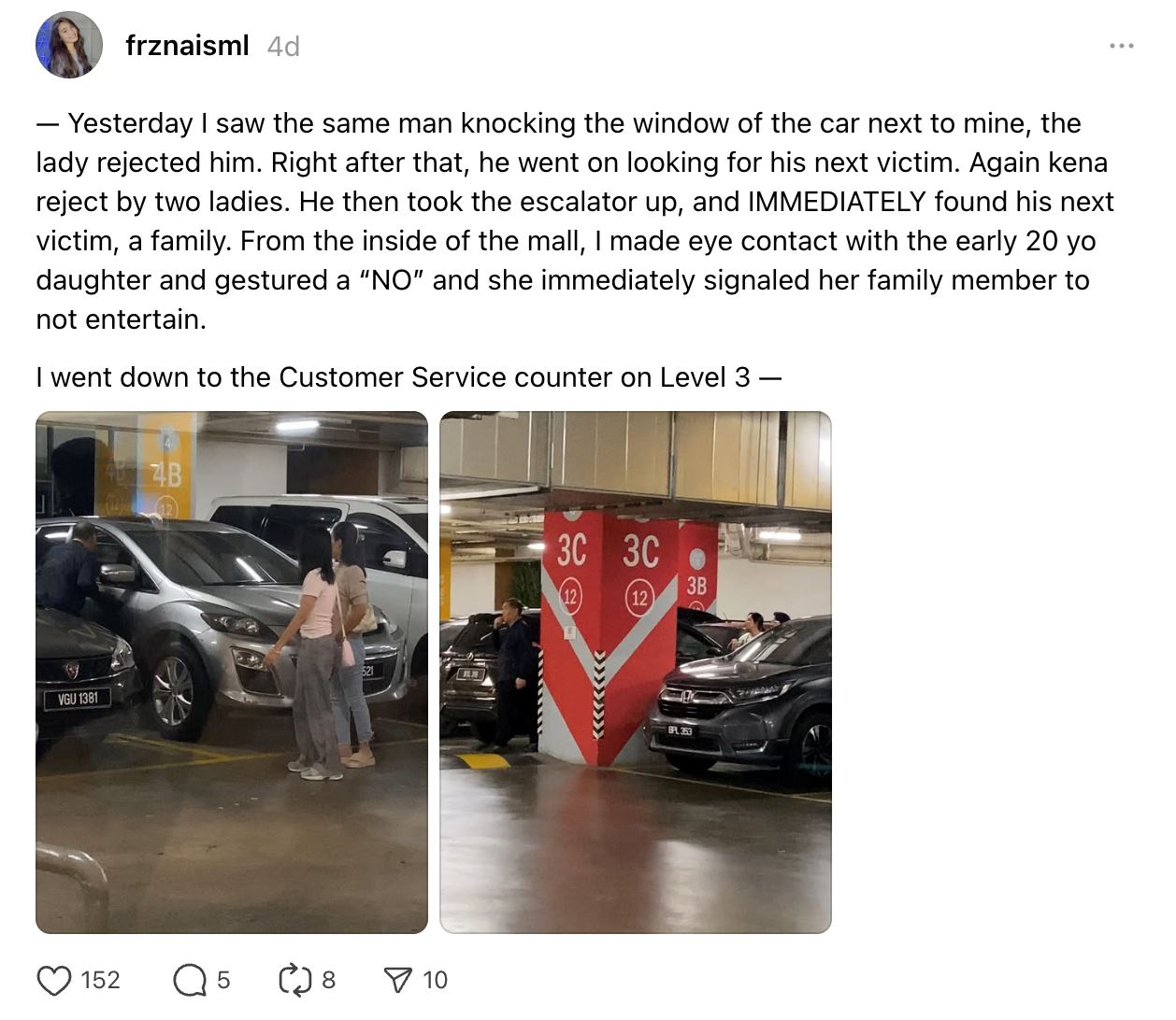 “recurring issue” pj shoppers warned of man allegedly asking for cash in parking lot